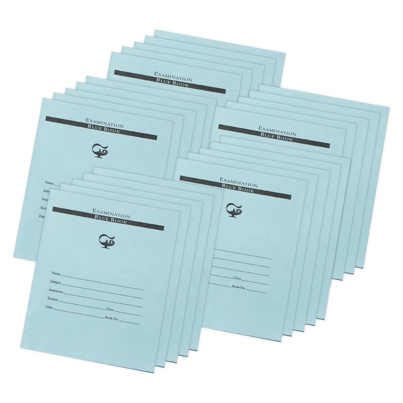 Pacon - Examination Blue Book, 32 Pages, 3/8 in ruled, 7" x 8-1/2", 25 Books