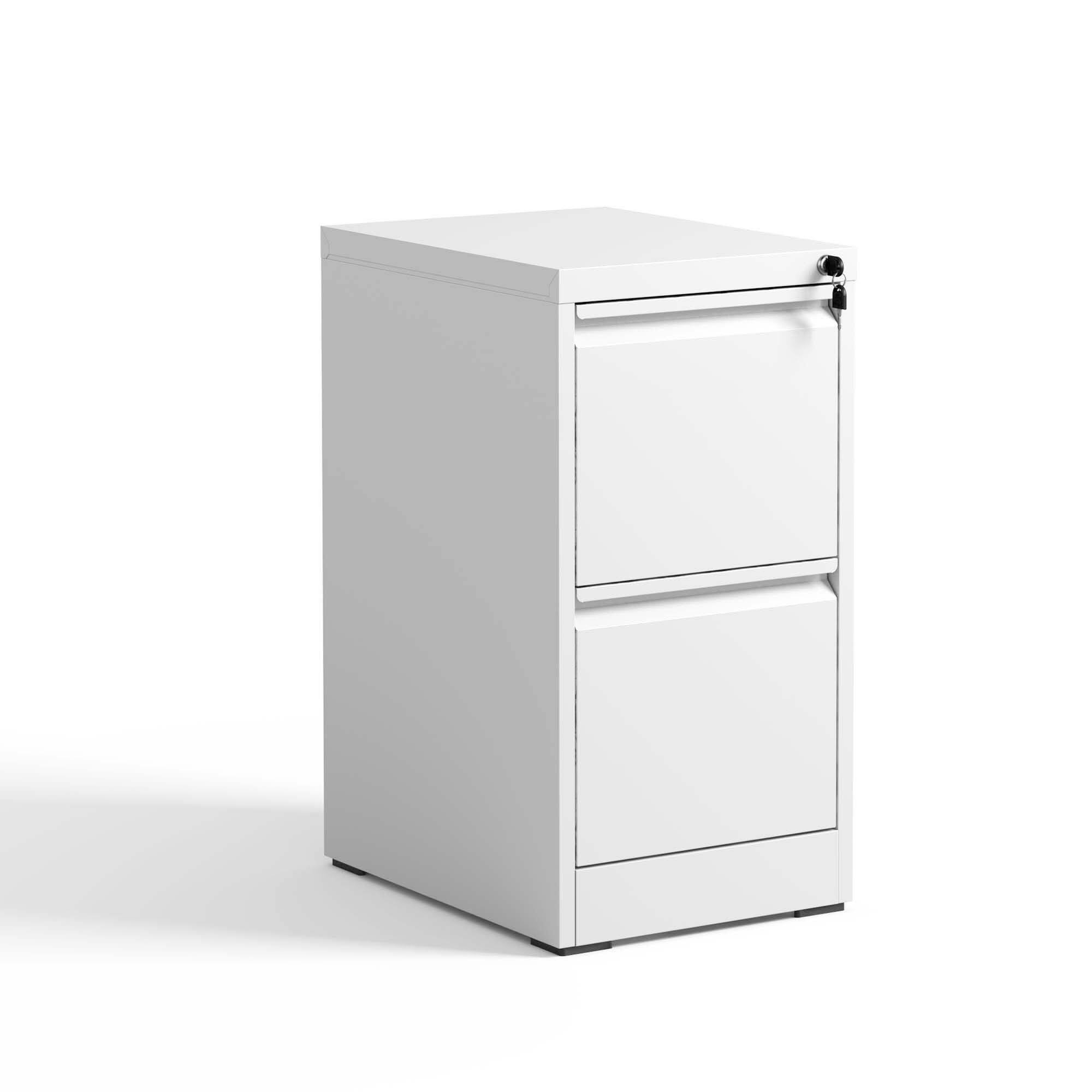 Angle. Mirfee - 2-Drawer Vertical File Cabinet with Lock, for A4/Legal/Letter Files - White.