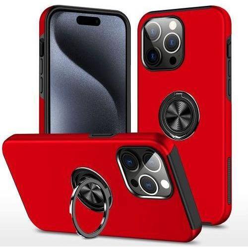 Entronix - iPhone 13 Pro Max Case with 360º Circular Ring Gripstand - Red