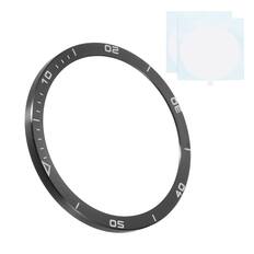 Front. Unique Bargains - 47mm Stainless Steel Bezel Insert Ring Adhesive Bumper Cover for Garmin Fenix 8 Solar - Black/White.