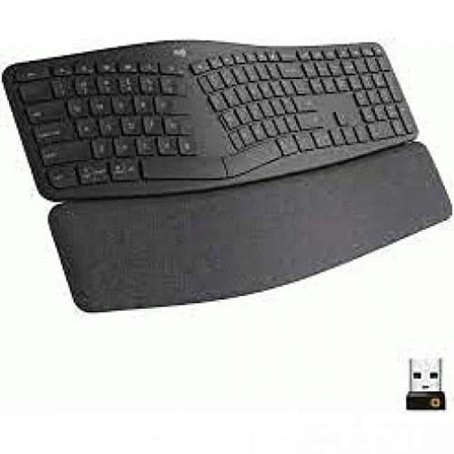 Microsoft - Logitech ERGO Keyboard & Mouse - USB Wireless Bluetooth/RF 2.40 GHz Keyboard - Graphite - USB Wireless Bluetooth/RF - Unknown