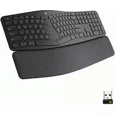 Front. Microsoft - Logitech ERGO Keyboard & Mouse - USB Wireless Bluetooth/RF 2.40 GHz Keyboard - Graphite - USB Wireless Bluetooth/RF - Unknown.