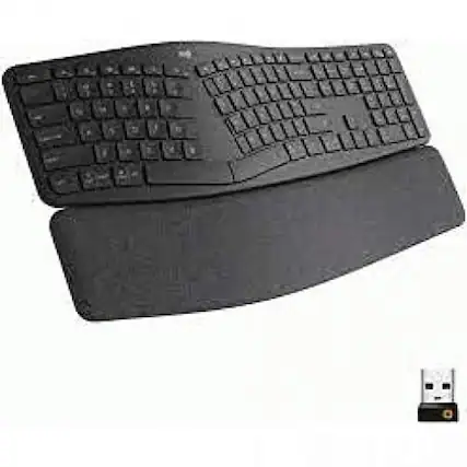 Front. Microsoft - Logitech ERGO Keyboard & Mouse - USB Wireless Bluetooth/RF 2.40 GHz Keyboard - Graphite - USB Wireless Bluetooth/RF - Unknown.