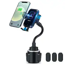 COTTAGE - Wireless Car Charger cup Holder Phone Mount Automatic Smart Sensor Clamping Qi 15w Fast Universal Adjustabl - Default