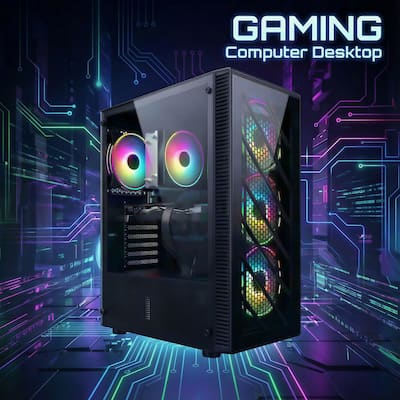 STGAubron Gaming PC Computer Desktop,AMD Ryzen 5 5500 up to 4.2GHz STGAubron Gaming PC Computer Desktop,AMD Ryzen 5 5500 up to 4.2GHz