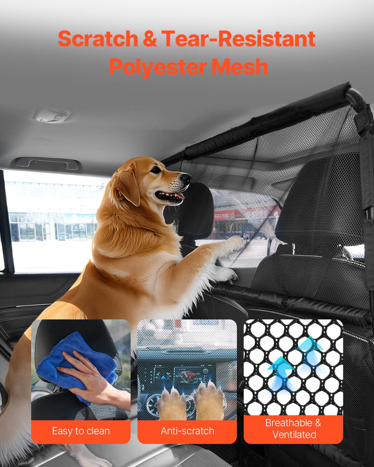 Scratch & Tear-Resistant Polyester Mesh

Easy to clean

Anti-scratch

Breathable & Ventilated