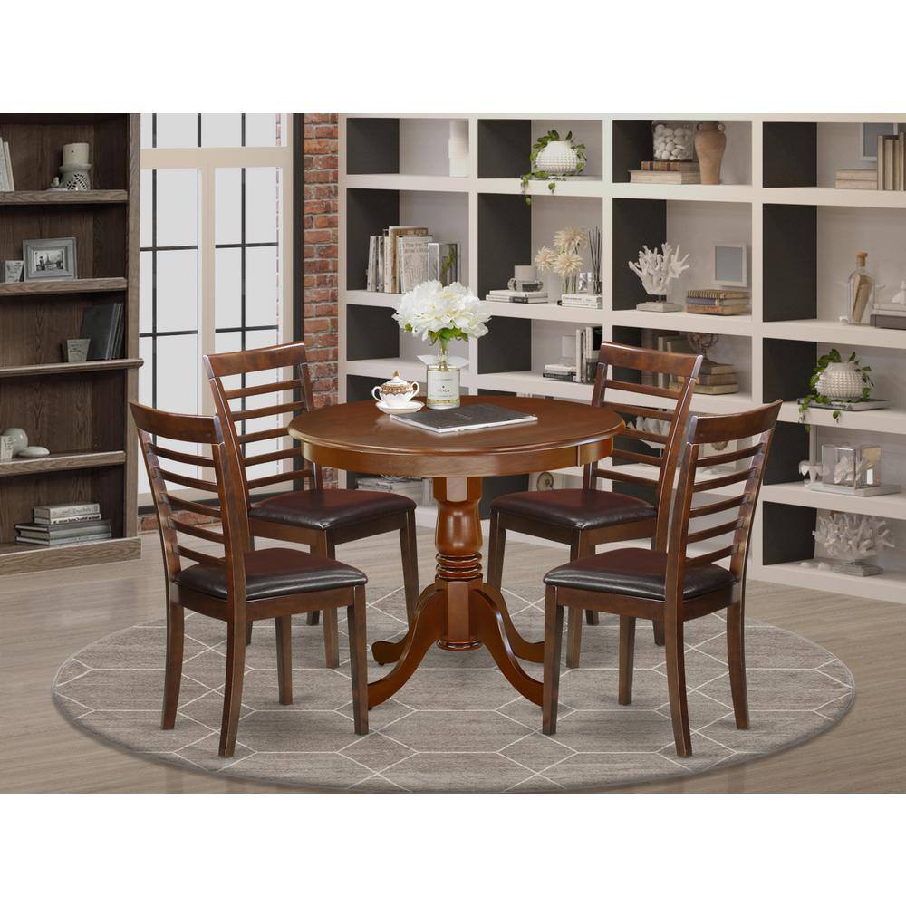 Left. East West Furniture - Dining Room Set Mahogany - Brown.
