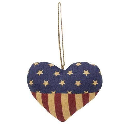 Angle. BreeBe - Patriotic Heart Fabric Ornament - Multicolor.