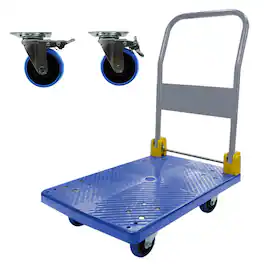 Boyel Living - Folding Heavy Duty Flatbed Cart 880 lbs Capacity Moving Platform Truck - Blue