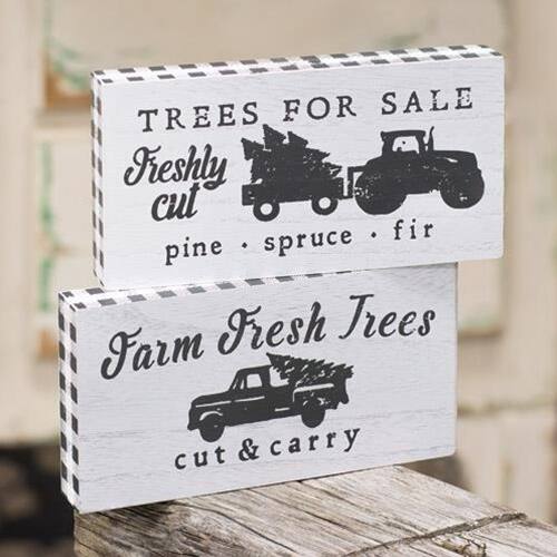 TREES FOR SALE  
Freshly cut  
pine • spruce • fir  

Farm Fresh Trees  
cut & carry