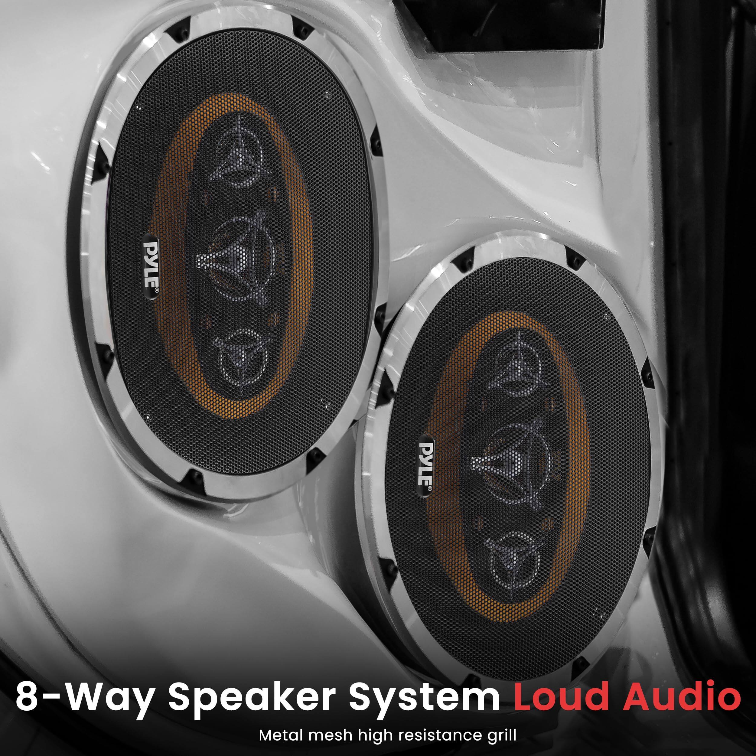 PYLE S0D PYLE A 8-Way Speaker System Loud Audio Metal mesh high resistance grill