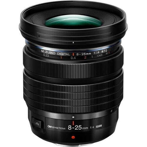 OM System - M.Zuiko Digital ED 8-25mm f/4 PRO Ultra-Wide Zoom Lens for Micro Four Thirds, Weather-Sealed, Constant f/4 Aperture - Black