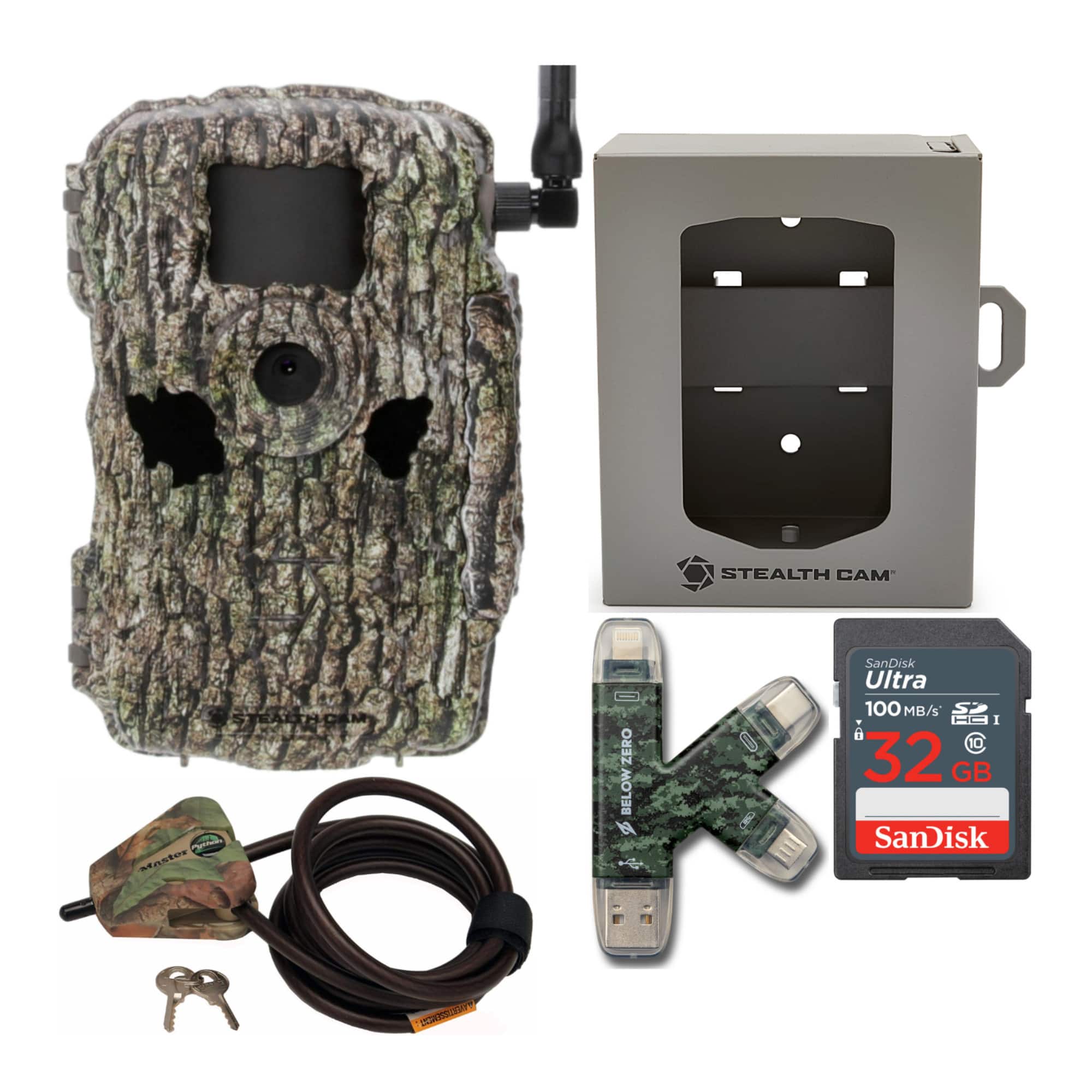 Stealth Cam - Fusion X 26MP Dual Carrier Camera (Treebark Camo) Bundle