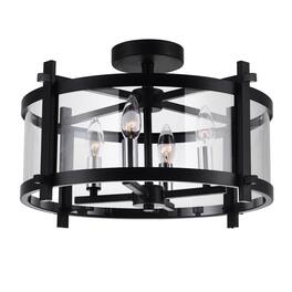 CWI Lighting - Miette 4 Light Cage Flush Mount With Finish - Black