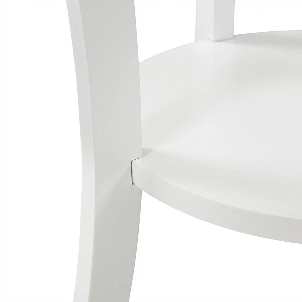 Left. FurniFact - Round End Table in Contemporary Finish with Sturdy Surface for Living Room - White And NNtural.