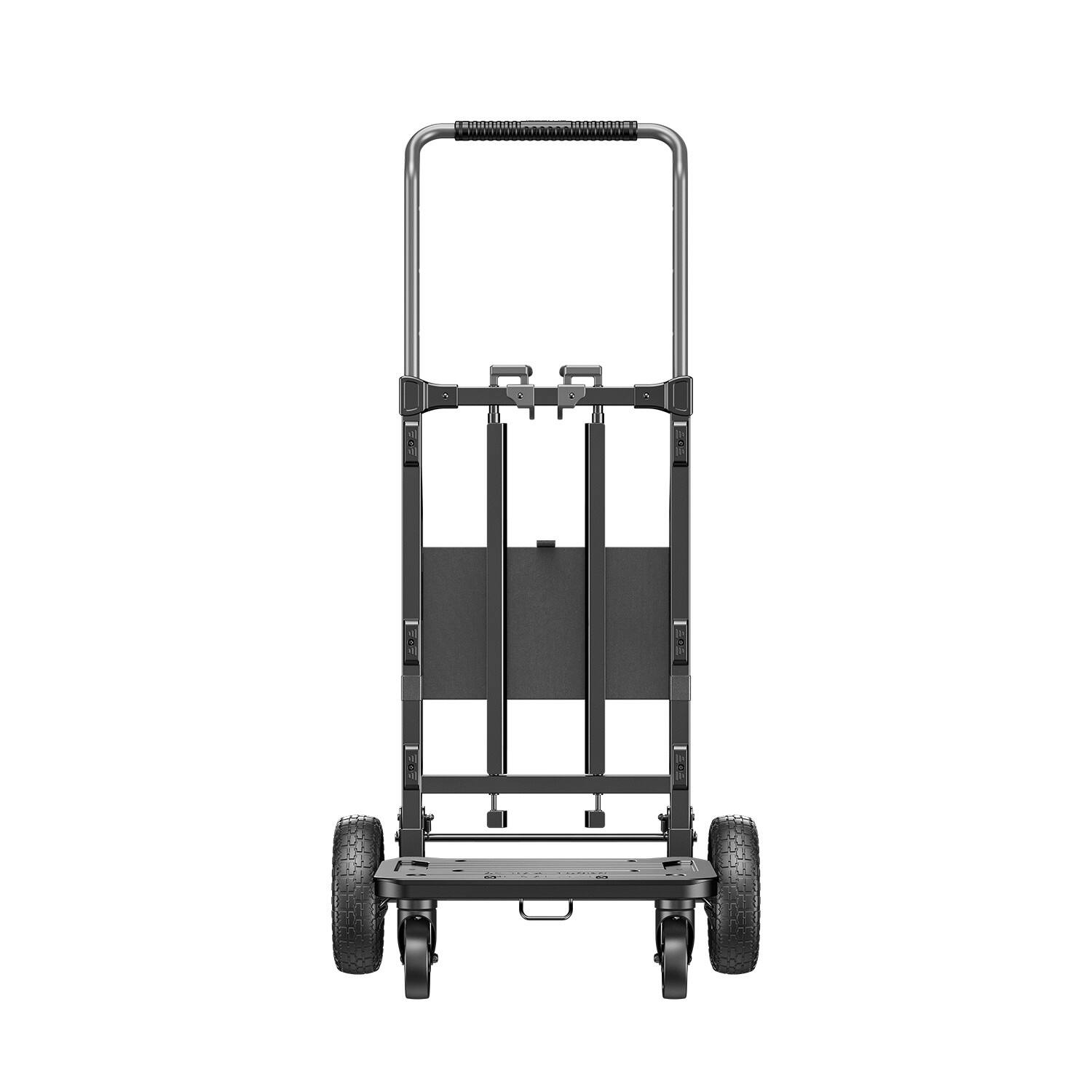 Alt View 3. BLUETTI - Foldable 330lbs Trolley with 5" Swivel & 10" Pneumatic Wheels - Black.