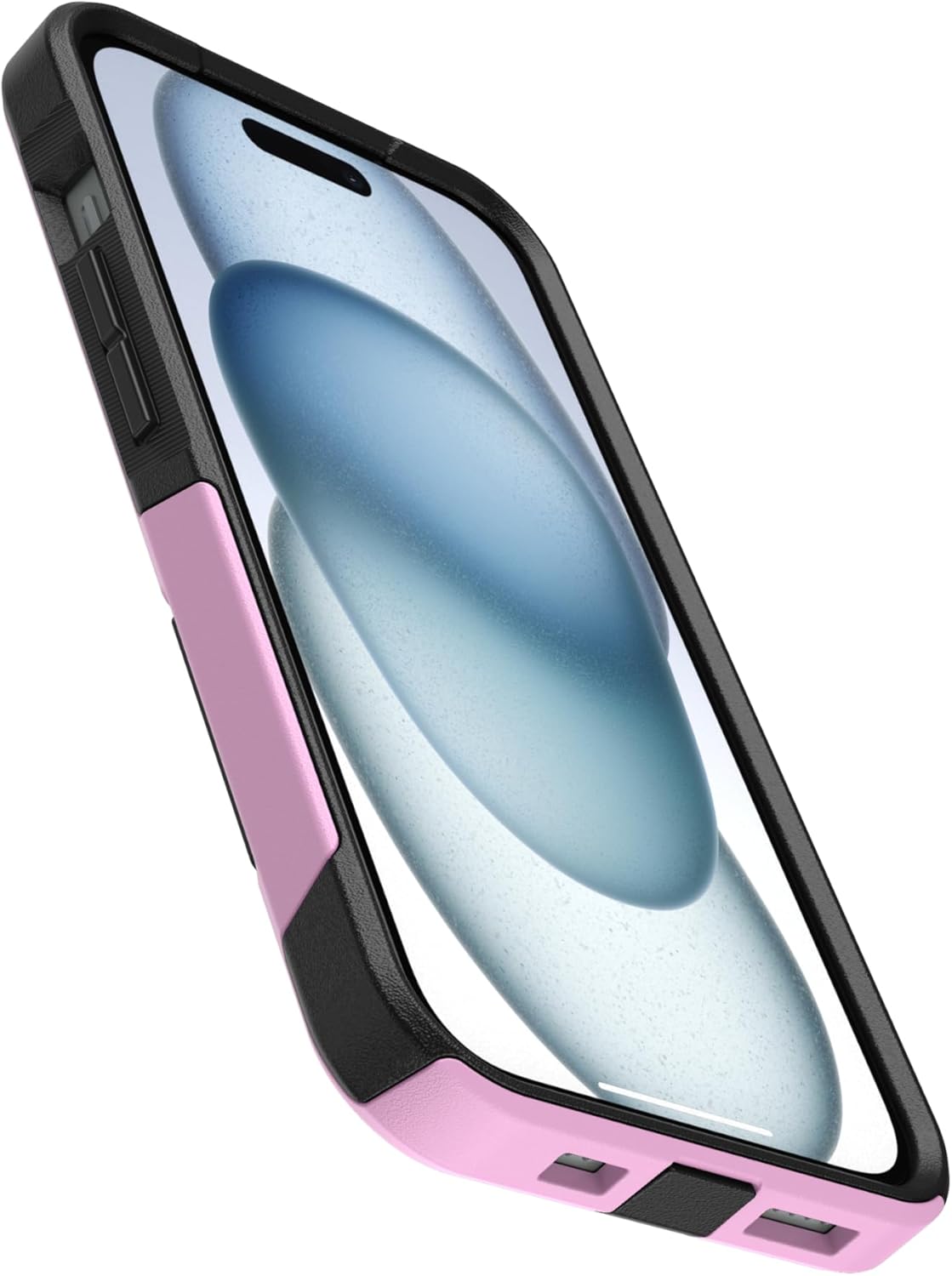 Back. OtterBox - OtterBox - Commuter Series Hard Shell Case for Apple iPhone 16e, Apple iPhone 15, Apple iPhone 14, & Apple iPhone 13 - Lavender Eclipse (Pink & Black).