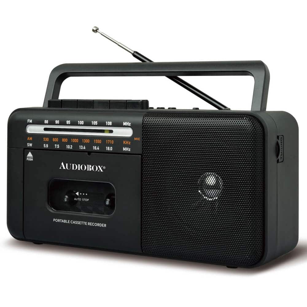 AudioBox - RXC15BTBLK Retro Rechargeable Bluetooth Radio and Cassette Player - Black