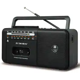 AudioBox - RXC15BTBLK Retro Rechargeable Bluetooth Radio and Cassette Player - Black
