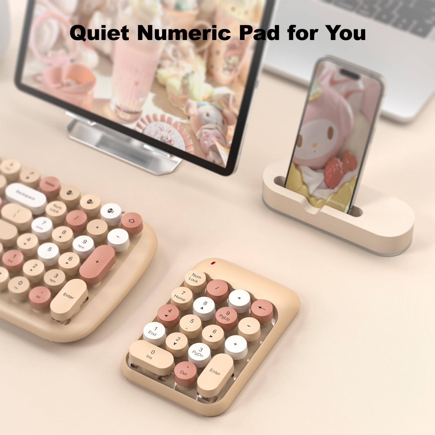 Quiet Numeric Pad for You

O Lock / 7 8 9 4 5 6 1 2 3 0 - - + Enter G - o 1 End 0 ed Num Lock / 7 Home * 8 A d - R 5 PoUAp 6 - 2 F + 3 PgDn Del Enter
