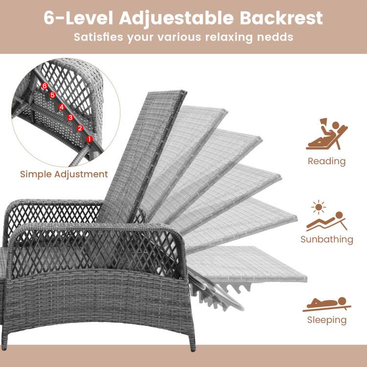 6-Level Adjustable Backrest Satisfies your various relaxing needs

6 5 4 3 2 1 Simple Adjustment

Reading Sunbathing Sleeping