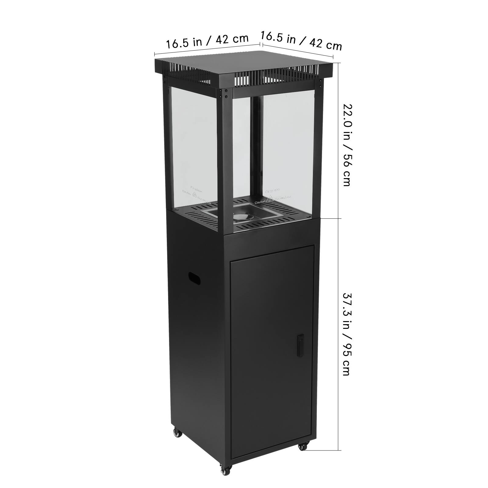 16.5 in / 42 cm  
22.0 in / 56 cm  
37.3 in / 95 cm