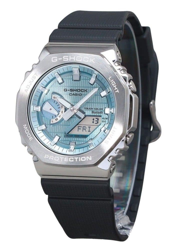 Casio - G-SHOCK G-Steel Analog Digital Smartphone Link Dial Tough Solar GBM-2100A-1A2 200M Men's Watch - Ice Blue