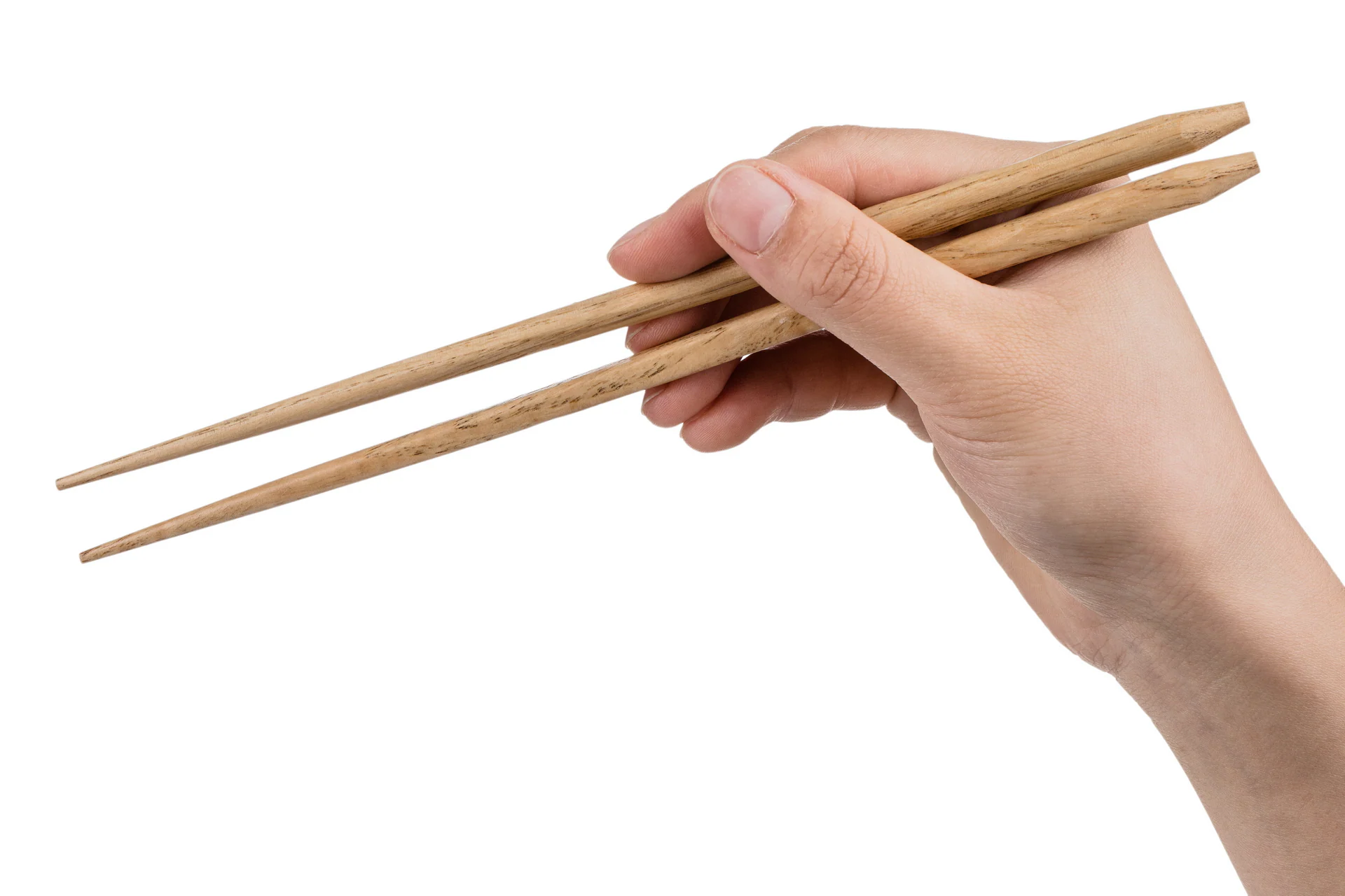 Left. Heim Concept - Heim Concept 5 Pair Organic Traditional Hardwood Japanese Reusable Chopsticks - Brown.