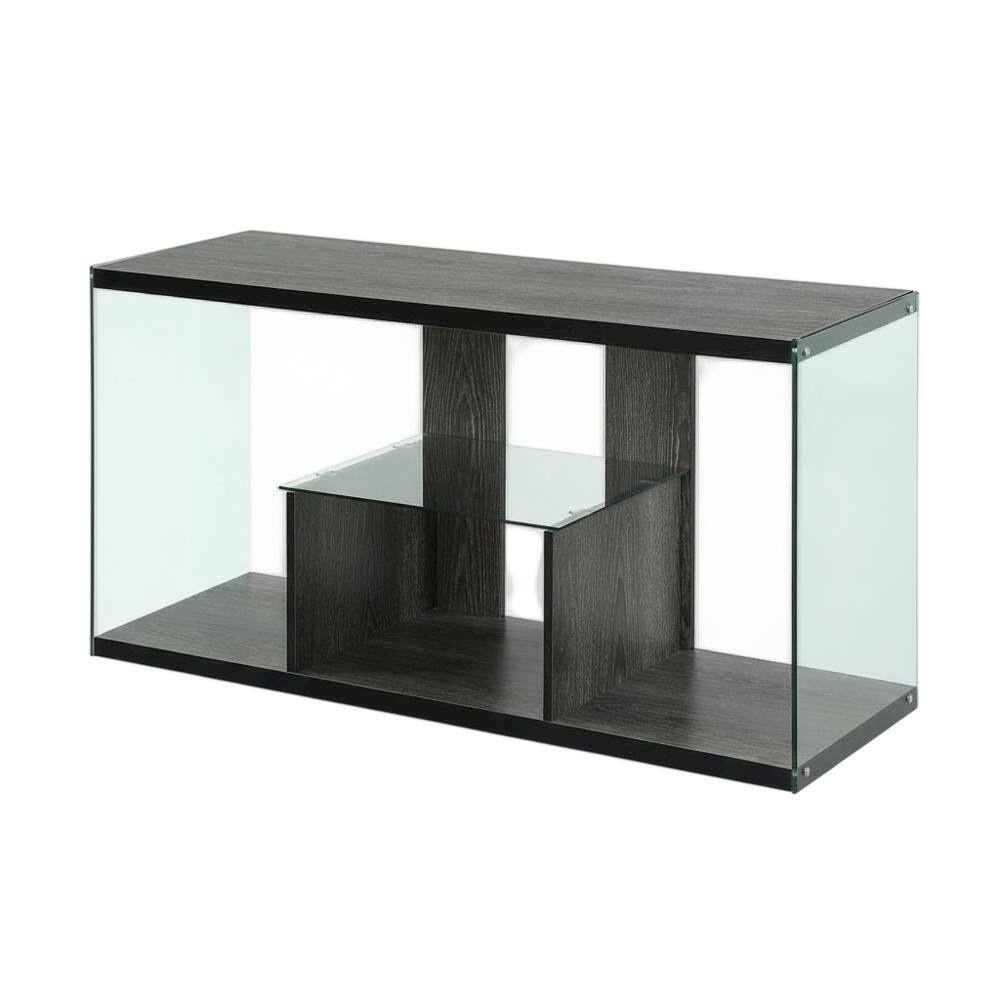 FurniFact - Weathered Gray TV Stand with Tempered Glass and PVC Edge Banding - Multicolor price history on PriceWatchPro
