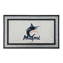 Jardine - Miami Marlins 18" x 30" Indoor/Outdoor Logo Doormat - Multicolor