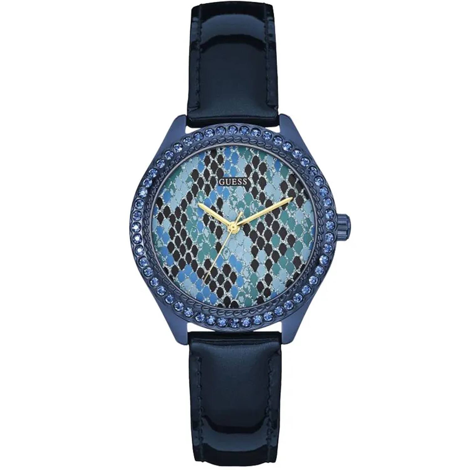 Front. Guess - Guess Women's Mini Mystical Blue Dial Watch - W0626L3 - Blue.