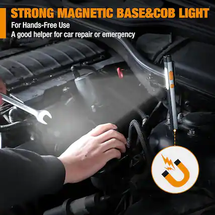 STRONG MAGNETIC BASE & COB LIGHT
For Hands-Free Use
A good helper for car repair or emergency