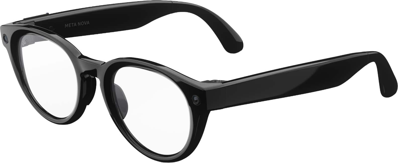 Meta - Glasses, Nova Standard, Smart Frame, AI Glasses with Camera - Clear Lenses - Classic Black