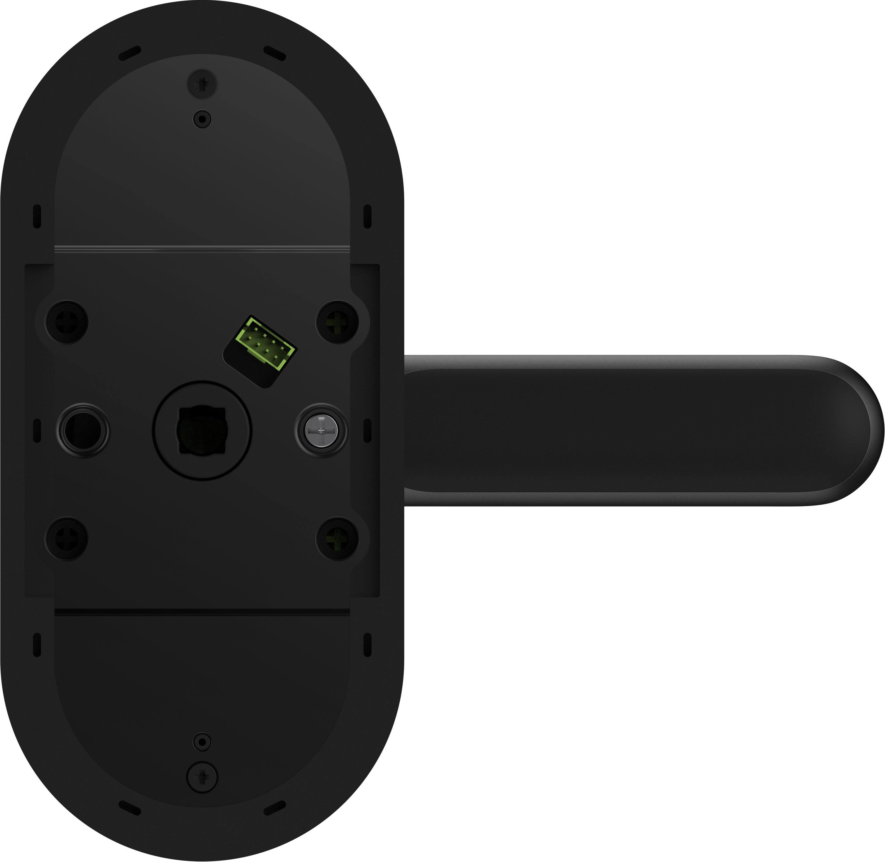 Back. Aqara - Smart Lock U300 Matter over Thread Lever Set with Touchpad/NFC/Auto Lock/Home Key/Fingerprint/Bluetooth/Key Access - Black.