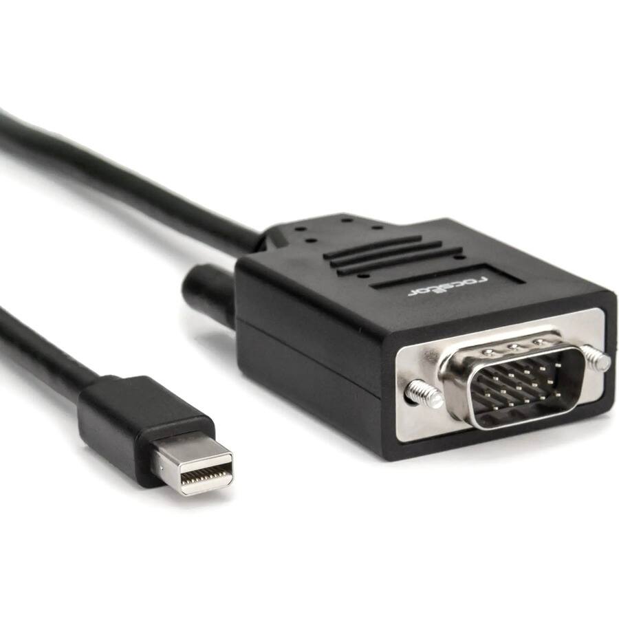 Alt View 4. Rocstor - 6FT MINI DISPLAYPORT TO VGA M/M HD-15 MALE CABLE GOLD PLATED - Black.