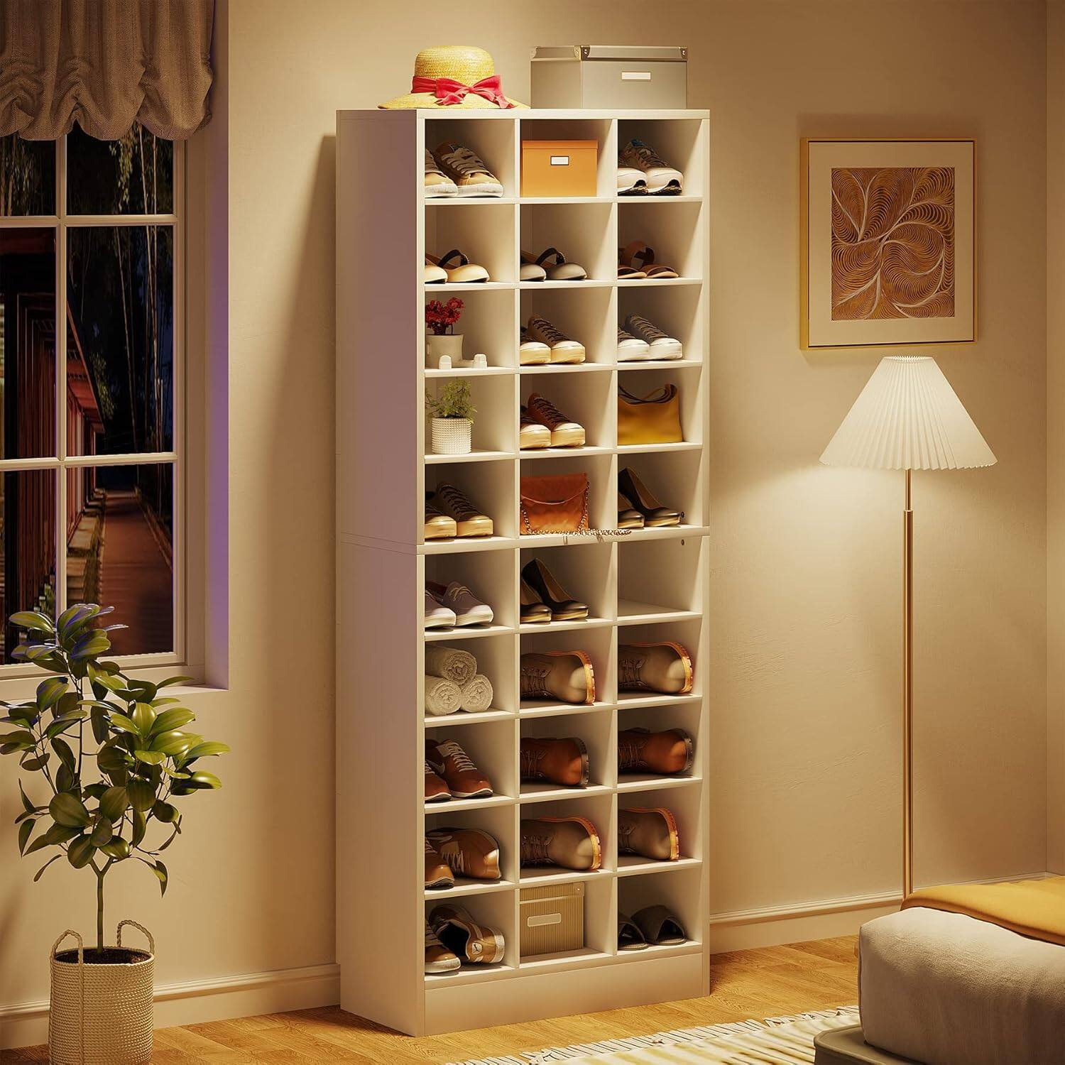 Alt View 1. Tribesigns - Office Storage Cabinet with Storage Shelves, for Everyday Organization in Workspaces and Office Reception Areas - White.