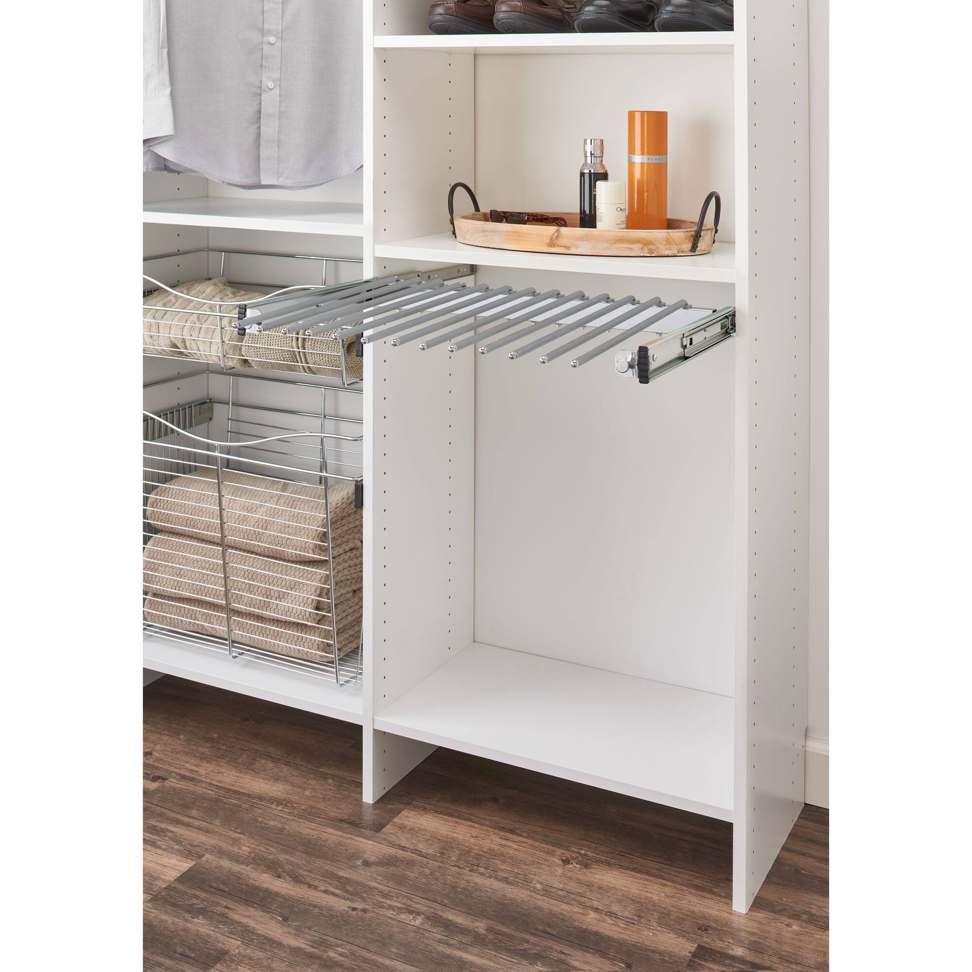 Alt View 2. Rev-A-Shelf - Rev-A-Shelf 17.5" Pullout Closet Wire Pant Rack for 9 Pairs, Chrome, PSC-1814CR - Silver.