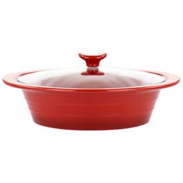Crock-Pot - Crockpot Appleton 2 Quart Oval Stoneware Casserole Dish with Glass Lid - Red