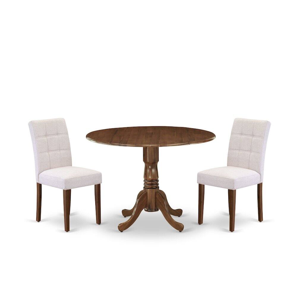 Alt View 2. East West Furniture - 3 Piece Dinner Table Set - Brown.