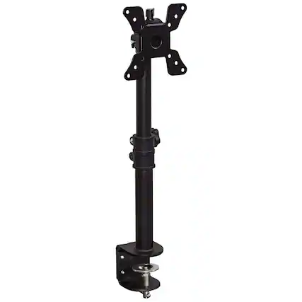 Front. Mount-It! - Single Monitor Desk Mount for Up to 34″ Screens – Height Adjustable with Tilt & Swivel, Black - Black.