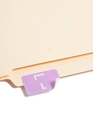 Alt View 2. Smead - Smead AlphaZ ACCS Identification & Color Coding Label, L, Purple/White, 100/Pack (67182) - Purple.