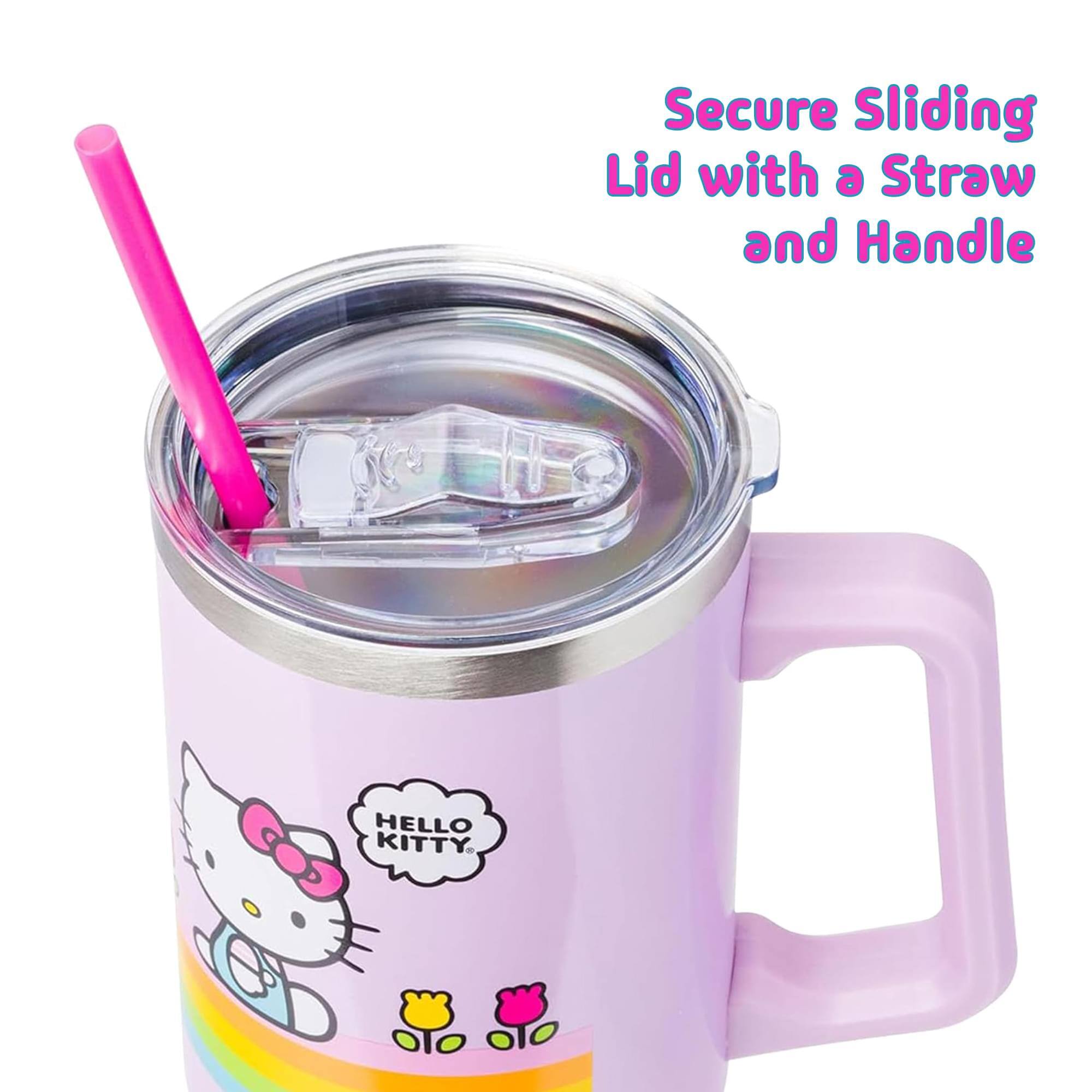 Secure Sliding Lid with a Straw and Handle

HELLO KITTY