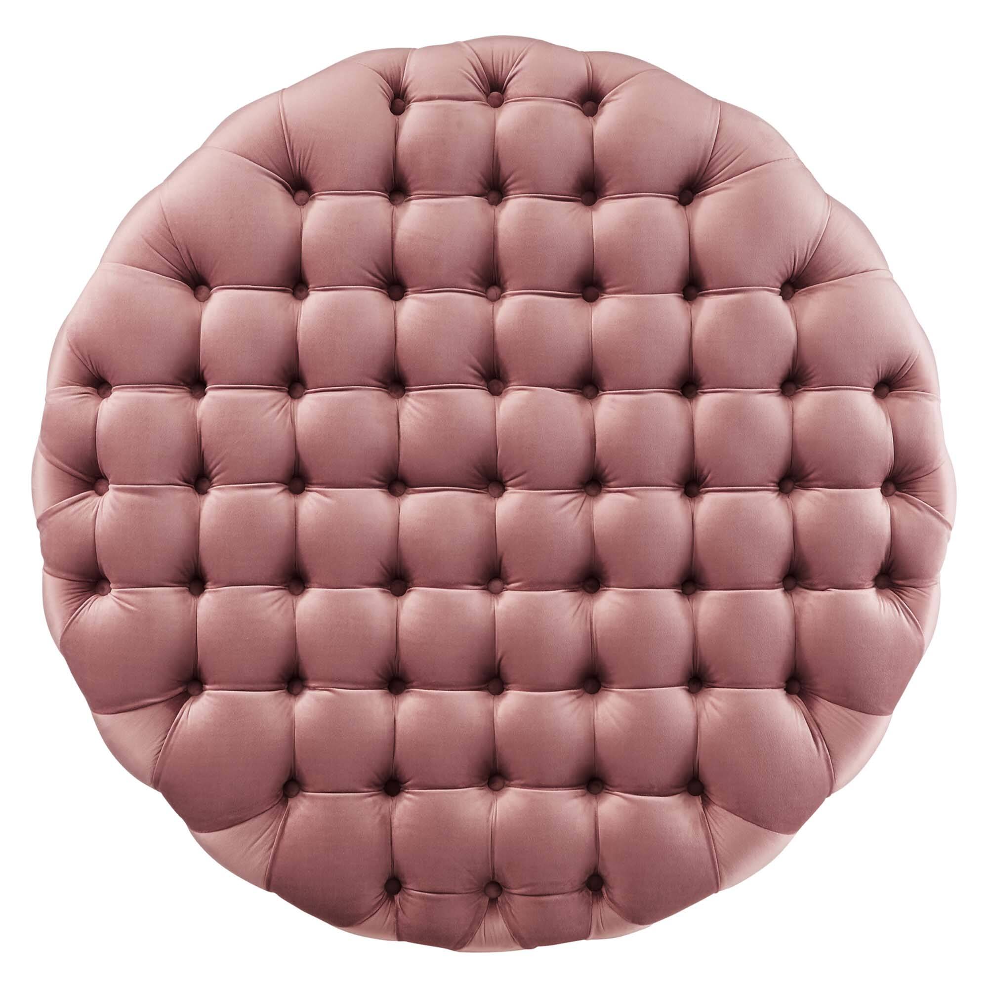 Alt View 2. Modway - Amour Tufted Button Large Round Performance Velvet Ottoman by Modway - EEI-5469-DUS.