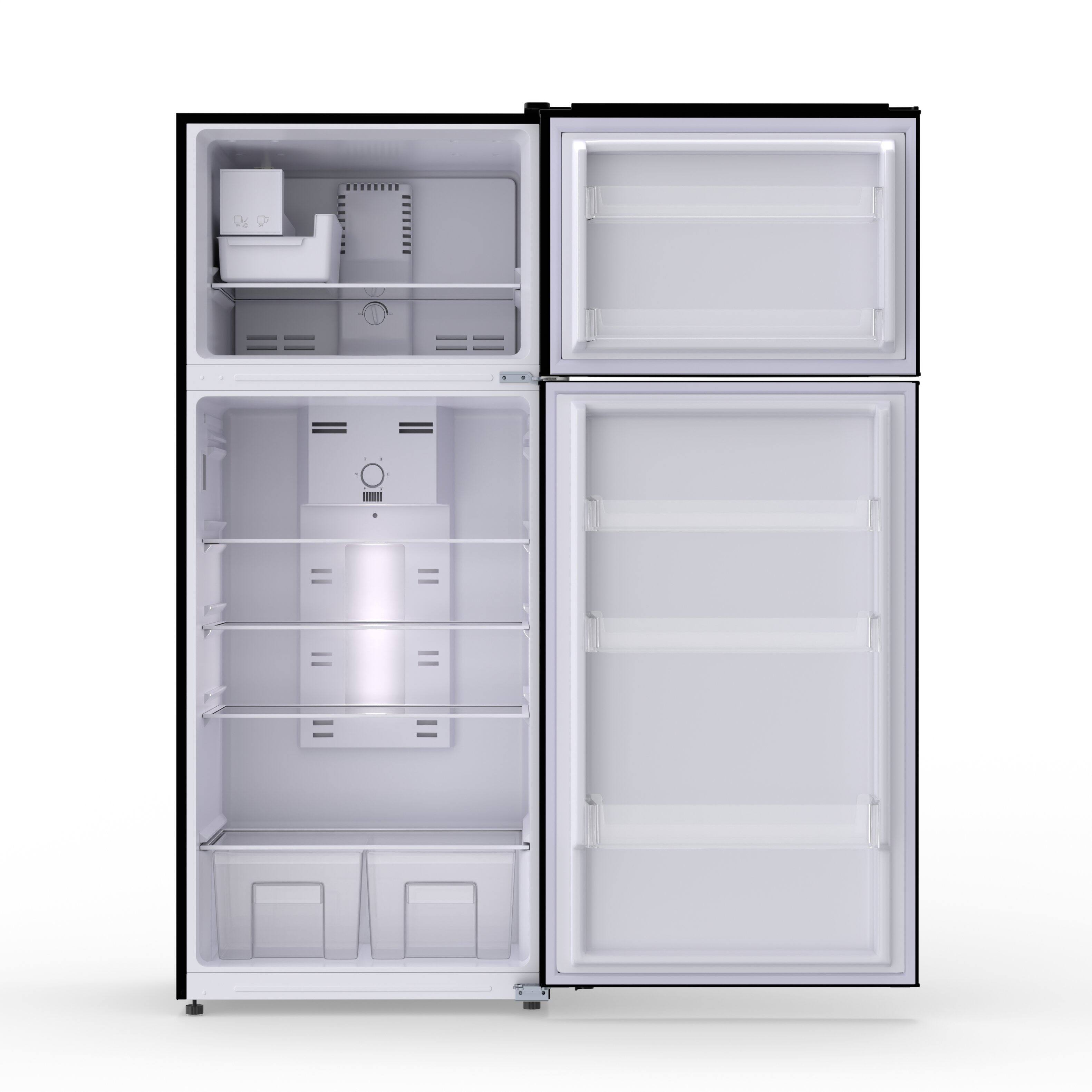 Back. Conserv - Conserv 30 inch Retro 18 cu. ft. Top Freezer Apartment Refrigerator with Ice Maker  110V Counter Depth - Black.