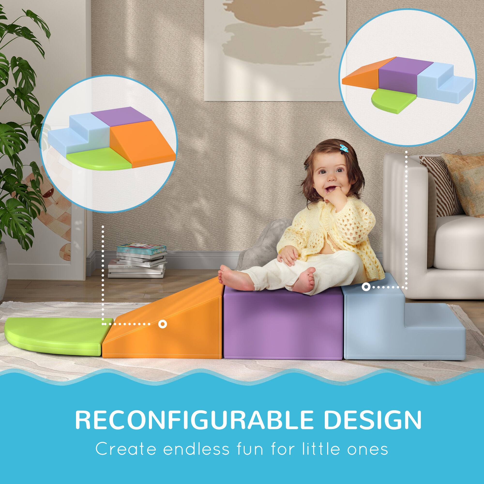 RECONFIGURABLE DESIGN  
Create endless fun for little ones