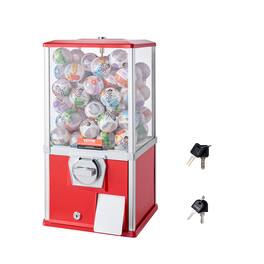 VEVOR - Gumball Machine for Kids, 21" Height Home Vending Machine, PS Bouncy Balls Dispenser, Hold 180 Capsule Toys - Red