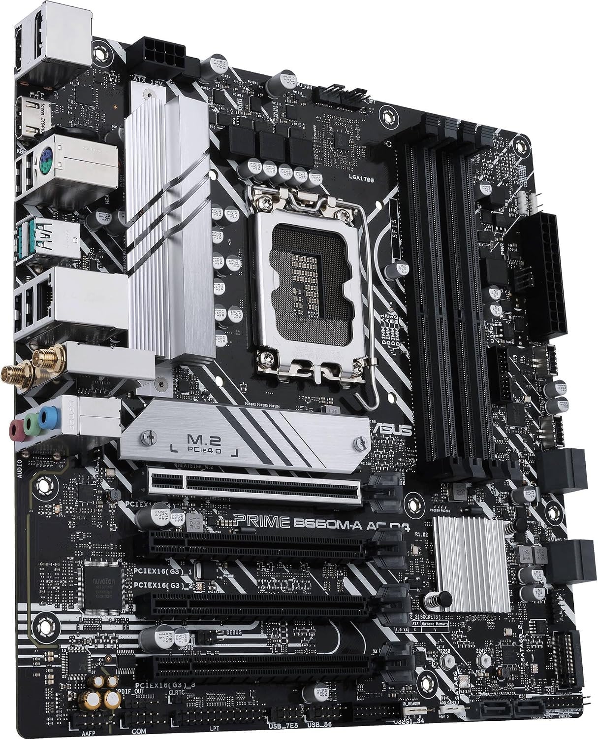 ASUS - PRIME B660M-A AC D4 Intel B660 Micro-ATX Motherboard, LGA 1700, DDR4, PCIe 4.0, WiFi 5, Bluetooth 5.1, Dual M.2
