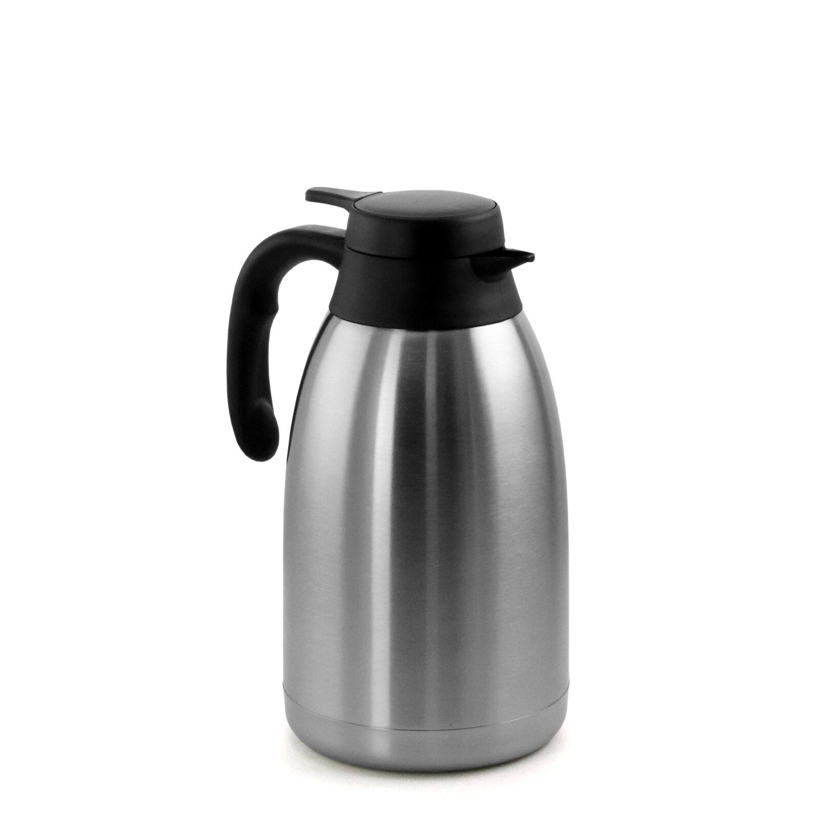 MegaChef - 2L Stainless Steel Thermal Beverage Carafe for Coffee and Tea - Silver and Black