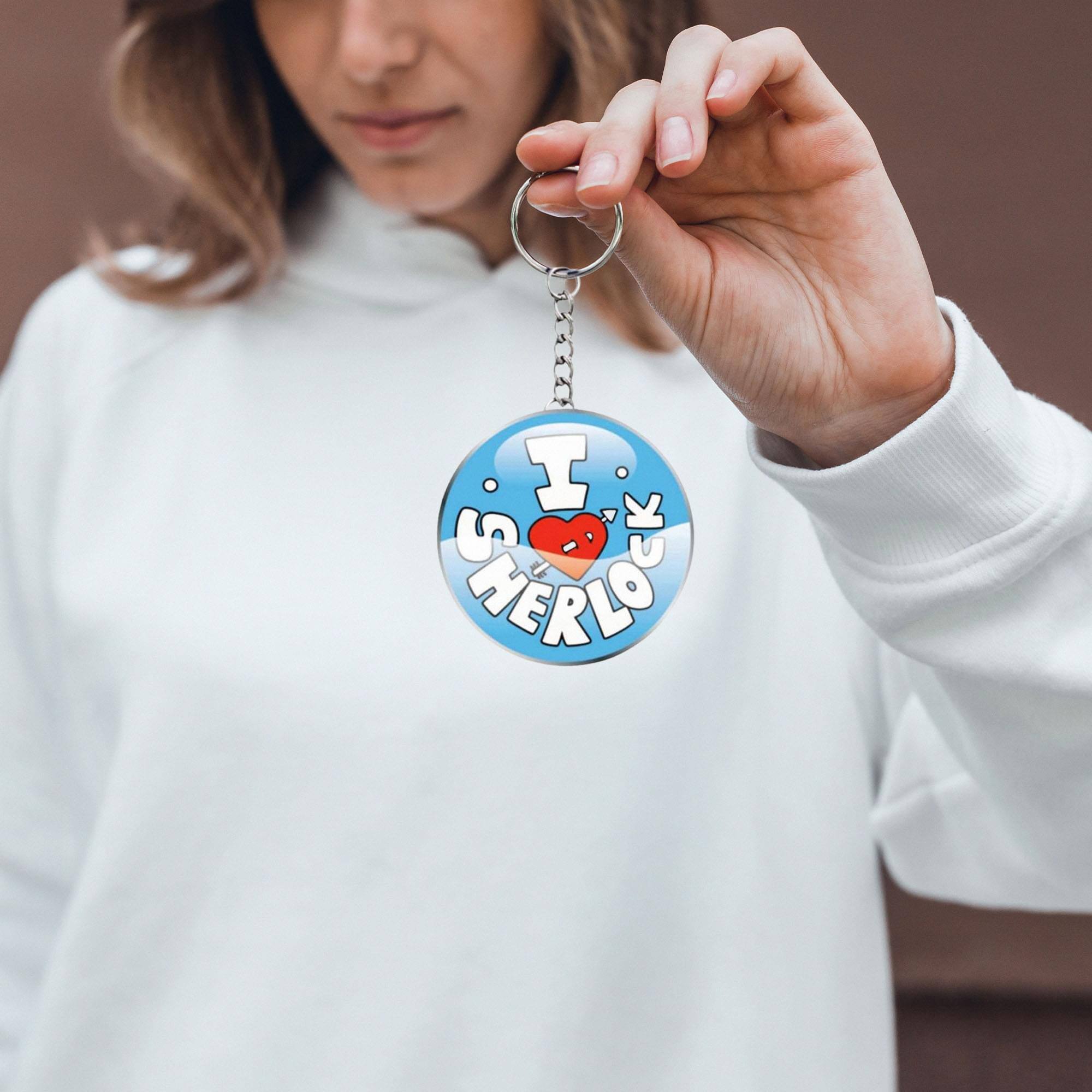 Alt View 1. Seven20 - Sherlock "I Heart Sherlock" Keychain - Red.