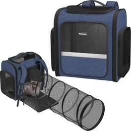 Pawtners - Expandable Cat & Small Dog Carrier Backpack with Mesh